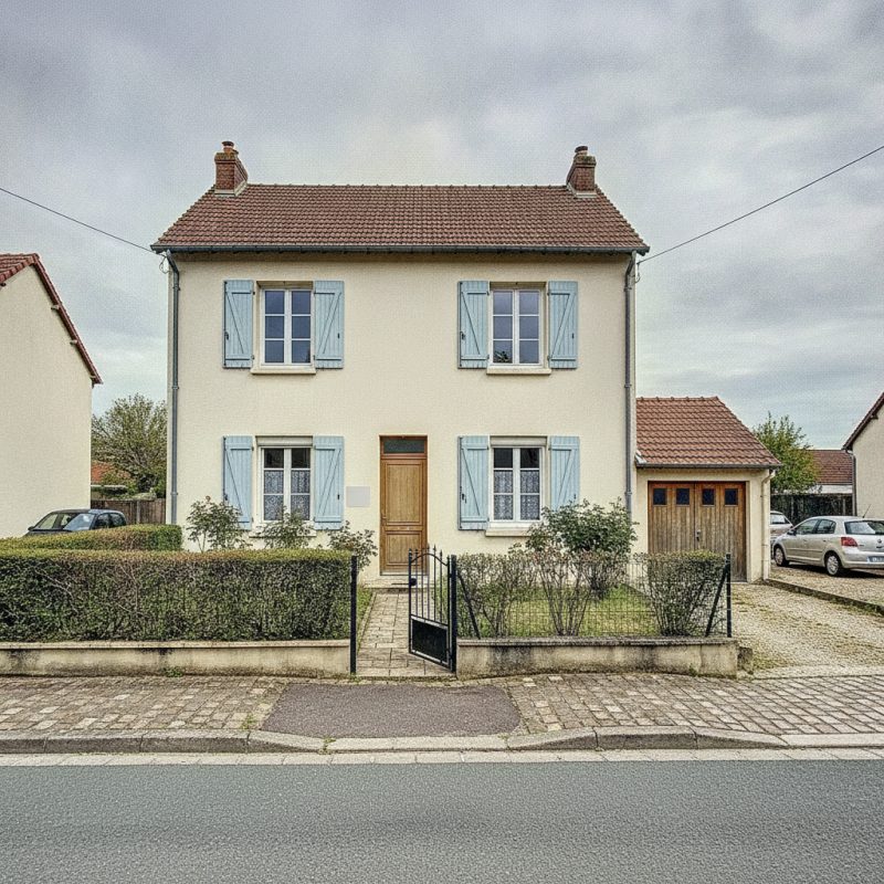 Façade d'une maison vue depuis la rue